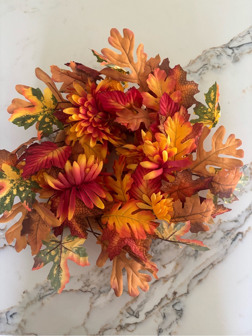 Autumn Harvest Faux Floral Arrangement - Orange & Red